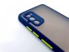 Husa de protectie Shockproof Bumper pentru Samsung Galaxy A41, protectie camera, rama albastra, butoane verzi
