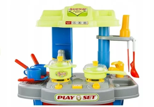 Bucatarie copii Kitchen Play Set, 22 accesorii, cu sunet si lumini