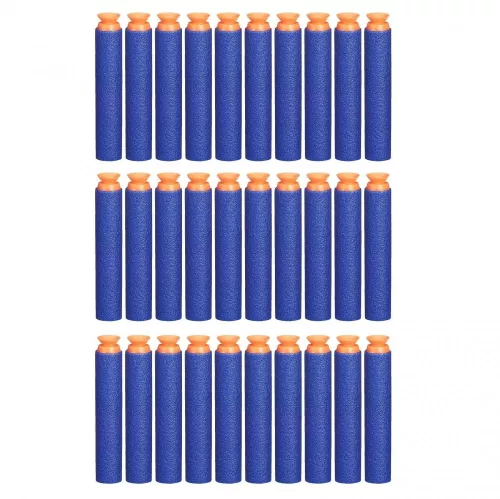 Set 30 gloante din burete pentru pistoale jucarie tip Nerf, cu ventuza