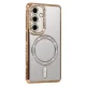 Husa Samsung Galaxy A17, Electroplating Bling Magsafe, protectie camera, aurie