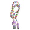 Cablu date si incarcare Lightning (iPhone), 1 metru, 3A, multicolor, capete mov
