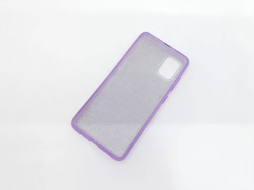 Husa Flowers Glitter pentru Samsung Galaxy S20 Ultra, cu mesaj, mov