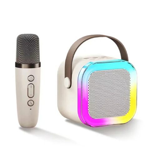 Set boxa si microfon Karaoke BT-K12, bluetooth, lumina RGB, functie efecte voce, 6W