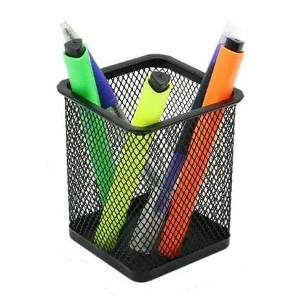 Suport metalic pentru pixuri, 9.5 x 7 cm, negru