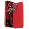 Husa Apple iPhone 13 Pro Luxury Silicone, catifea in interior, protectie camere, rosu