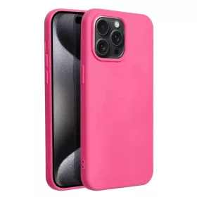  Husa Apple iPhone 15, Luxury Silicone, catifea in interior, roz ciclam