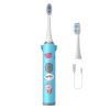 Periuta de dinti electrica pentru copii, 2 capete, 5 viteze,  incarcare USB, albastra