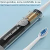 Periuta de dinti electrica pentru copii, 2 capete, 5 viteze,  incarcare USB, mov