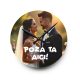 Ceas de perete rotund, personalizat cu poza ta, cadran din sticla, alimentare cu baterii