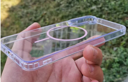 Husa protectie Samsung Galaxy S25 Plus, Colorful MagSafe, TPU, clear pink