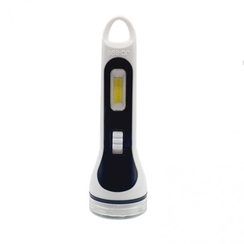 Lanterna LED + COB JC-898, 3W, functionare cu 3 baterii AAA, alb/negru