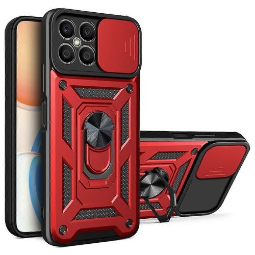 Husa protectie Motorola Edge 50 Neo, Camshield Armor, inel sustinere, protectie camera, rosie