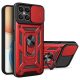 Husa protectie Motorola Edge 50 Neo, Camshield Armor, inel sustinere, protectie camera, rosie