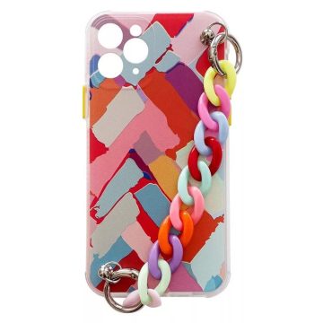   Husa Iphone 13 Pro, Color Chain Case Flexible, Cu Lantisor Inclus, Design 03