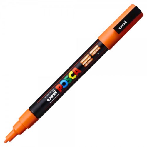 Marker UNI Posca portocaliu PC-3M, varf rotund, 0.9-1.3mm