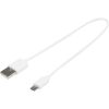 Cablu de incarcare MicroUSB, 30 cm, 1A, alb