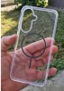 Husa protectie Samsung Galaxy S24, Colorful MagSafe, TPU, clear gray
