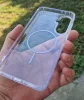 Husa protectie Samsung Galaxy S24, Colorful MagSafe, TPU, clear gray
