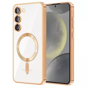   Husa Samsung Galaxy S23 FE, Electroplating Magsafe TPU, protectie camera, aurie