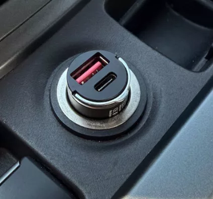 Mini incarcator auto IDK PD-04, dual port USB + PD, 30W, 3A, negru