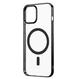   Husa Apple iPhone 13 Pro, Electroplated Magsafe TPU, transparenta cu marginii negre