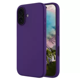   Husa Apple iPhone 16 Plus, Luxury Silicone, catifea in interior, indigo
