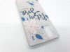 Husa Flowers Glitter pentru Samsung Galaxy S20, cu mesaj, argintie