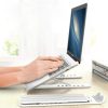 Suport de birou pentru laptop sau tableta IDK-P1, pliabil, reglabil pe inaltime/latime, saculet depozitare, alb.gri