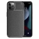 Husa Carbon Fiber pentru Apple iPhone 15 Pro, aspect carbon, neagra