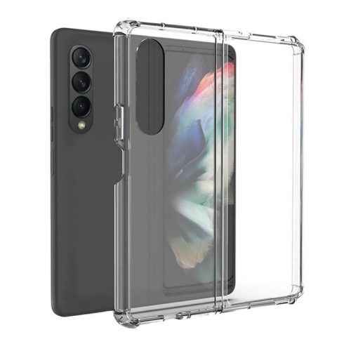 Husa de protectie pentru Samsung Galaxy Z Fold 3 , policarbonat transparent cu margini flexibile din TPU