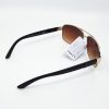 Ochelari de soare barbati, UV400, lentile maro cu rama aurie si brate negre