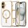 Husa Apple iPhone 13 Pro Max, Magsafe Electroplating TPU, protectie camera, margini aurii