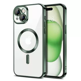   Husa Apple iPhone 13 Pro, Magsafe Electroplating TPU, protectie camera, margini verzi