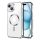 Husa Apple iPhone 11, Magsafe Electroplating TPU, protectie camera, margini argintii