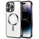 Husa Apple iPhone 11, Magsafe Electroplating TPU, protectie camera, margini negre