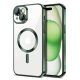 Husa Apple iPhone 11, Magsafe Electroplating TPU, protectie camera, margini verzi