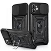 Husa Xiaomi Redmi Note 14 4G, Camshield Armor, inel sustinere, protectie camera, negru