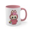 Cana ceramica personalizata, design La Bubu, 330 ml, alb/roz, model 1
