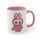 Cana ceramica personalizata, design La Bubu, 330 ml, alb/roz, model 1