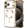 Husa Apple iPhone 17 Pro, Magsafe Electroplating TPU, protectie camera, margini aurii