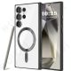 Husa Samsung Galaxy S23 Ultra, Electroplating Magsafe TPU, protectie camera, margini negre