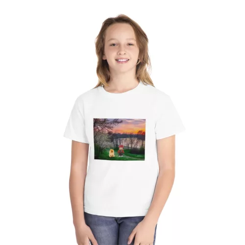 Tricou personalizat alb, copii/adulti, design Lucas Roblox si catelul, modal, diverse marimi
