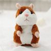 Jucarie interactiva hamster vorbitor din plus, alb /maro, 15 cm