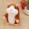 Jucarie interactiva hamster vorbitor din plus, alb /maro, 15 cm