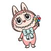 Sticker mic/mare pentru tricouri sau alte materiale textile albe, termo aplicabile, model La Bubu 3