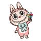 Sticker mic/mare pentru tricouri sau alte materiale textile albe, termo aplicabile, model La Bubu 3
