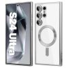 Husa Samsung Galaxy S23 Ultra, Electroplating Magsafe TPU, protectie camera, margini argintii