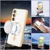 Husa Samsung Galaxy S23 Ultra, Electroplating Magsafe TPU, protectie camera, margini argintii
