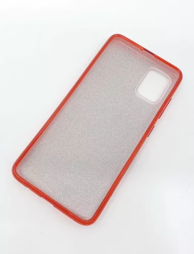Husa Flowers Glitter pentru Samsung Galaxy S20, cu mesaj, rosie