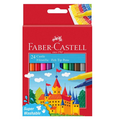 Set carioci Faber-Castell, 24 culori, super washable
